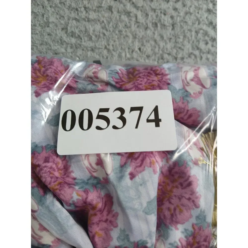 Izzy & Liv Bridgerton Poly Satin Scarf 35x70 NWT Floral Blue Pink Hair Neck